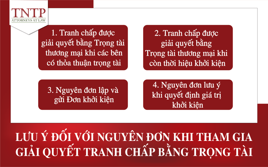 Lưu ý đối với NGUYÊN đơn khi tham gia giải quyết tranh chấp bằng trọng tài