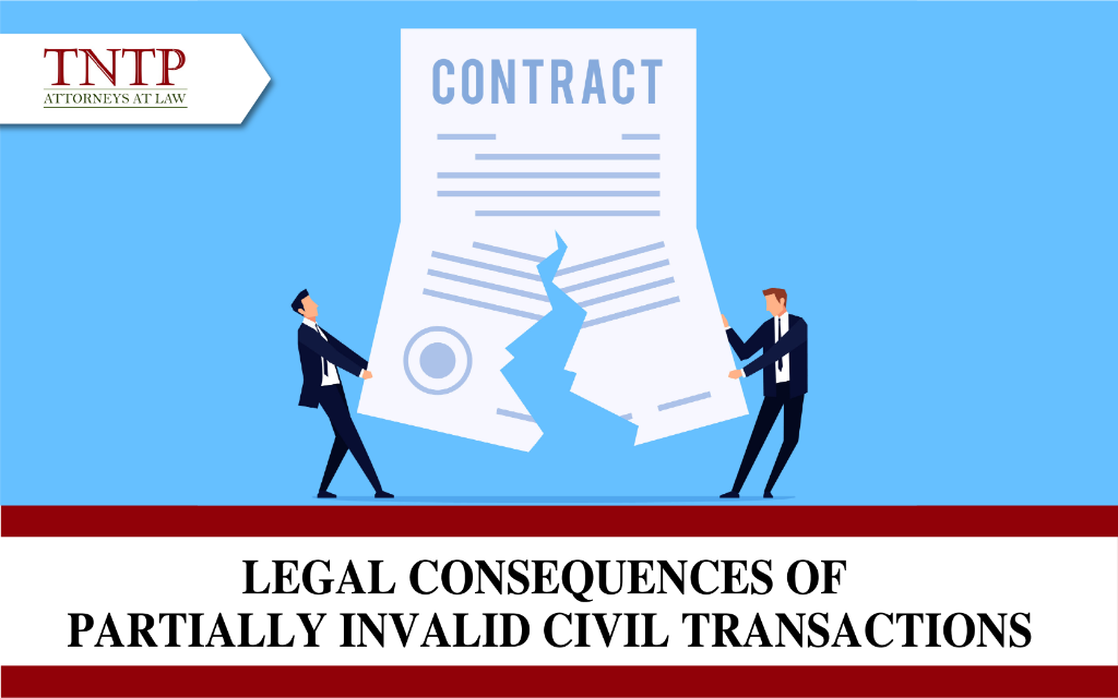 Legal consequences of partially invalid civil transactions