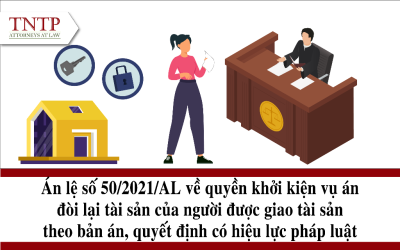 ÁN LỆ SỐ 50/2021/AL Về quyền khởi kiện vụ án đòi lại tài sản của người được giao tài sản theo bản án, quyết định có hiệu lực pháp luật